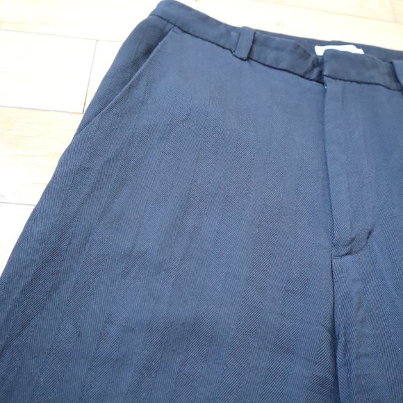 H&M Wide Leg Black Herringbone Pants, Size 6 - Picture 11 of 15